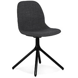 Alterego PAVONIS - Gris foncé Chaise design - Tissu - Style moderne - Intérieur séjour ou salle à manger