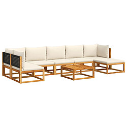 vidaXL Salon 8 pcs avec coussins - Bois massif d'acacia