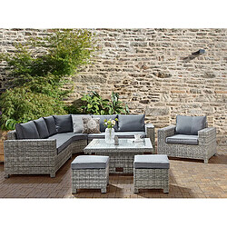 Beliani TEGLIO Set lounge jardin - Gris