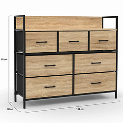 Acheter Idmarket MARKET Commode UTAH - Noir et effet bois