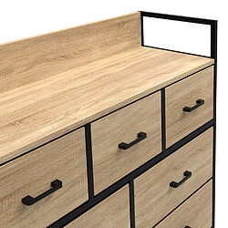 Idmarket MARKET Commode UTAH - Noir et effet bois pas cher