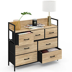 Idmarket MARKET Commode UTAH - Noir et effet bois