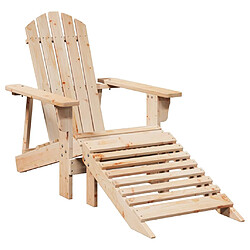 vidaXL Chaise Adirondack avec pouf - Bois massif de sapin