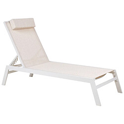 Beliani CATANIA Chaise Longue Métal Beige