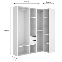 Pegane Ensemble dressing d'angle - Blanc