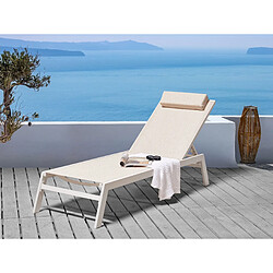 Beliani CATANIA Chaise Longue Métal Beige