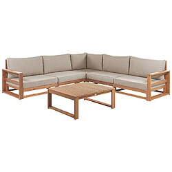 BELIANI TIMOR Canapé d'angle lounge pour jardin - Bois clair