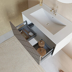 Avis Kiamami valentina Ensemble meuble salle de bain avec miroir - Blanc mat