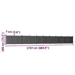 vidaXL Panneau de clôture gris 1737x186 cm WPC pas cher