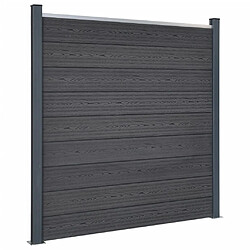 vidaXL Ensemble de panneaux de clôture gris 180x186 cm WPC