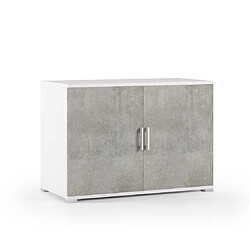 Kiamami valentina Meuble salle de bain - Blanc et béton