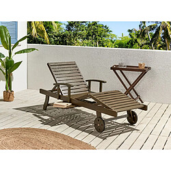 Beliani Chaise longue Amantea - Bois foncé