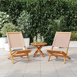 vidaXL Chaises de jardin taupe - Lot de 2