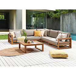 BELIANI TIMOR Canapé d'angle lounge pour jardin - Bois clair