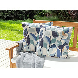 Beliani Lot de 2 coussins VEGLINO 45x45 cm Bleu