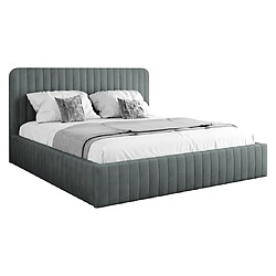 Bestmobilier Lit coffre velours - Anthracite