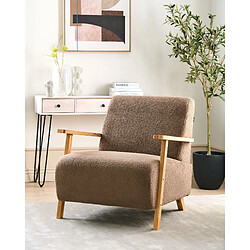 Beliani Fauteuil LESJA Bouclé Marron