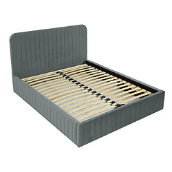 Bestmobilier Lit coffre velours - Anthracite