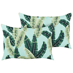 Beliani Lot de 2 coussins BOISSANO 40 x 60 cm - Vert