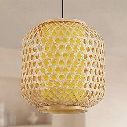 Avis ICONIK INTERIOR Lampe de plafond en bambou - Lampe suspendue de style Boho Bali - Ubon Bois naturel