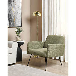 Beliani Fauteuil NARKEN Tissu Vert olive