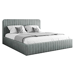 BESTMOBILIER Stuart lit coffre - Gris 180x200 cm
