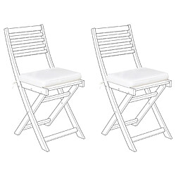 Beliani FIJI - Blanc cassé Coussins d'assise - Tissu hydrofuge - Haute qualité - 29 x 38 cm - Lot de 2