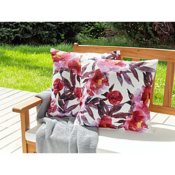 Beliani Lot de 2 coussins LANROSSO 45 x 45 cm - Rose