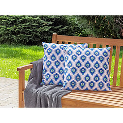 Beliani Lot de 2 coussins CERIANA 45 x 45 cm Bleu