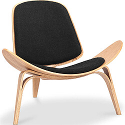 ICONIK INTERIOR Fauteuil design - Fauteuil scandinave - Revêtement en tissu - Lucy Noir