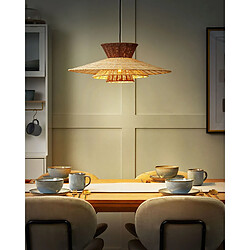 Beliani Lampe suspension KABOMPO - Rotin marron