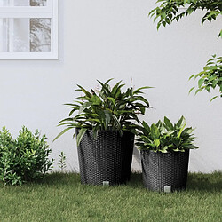 vidaXL Jardinière rotin PP 35/37,5 L anthracite