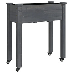 vidaXL Jardinière à roulettes - Gris
