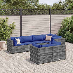 vidaXL Salon de jardin 7 pcs gris