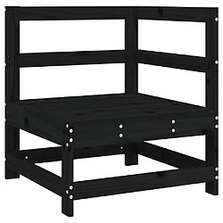 Acheter vidaXL Canapé d'angle avec coussins noir bois de pin solide