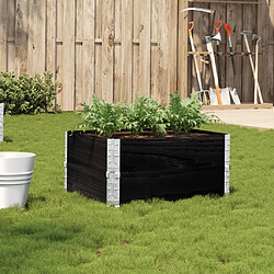 vidaXL Jardinière pliable bois de pin massif - noir 80x60 cm Jardinière modulable - Bois de pin massif - Design empilable et pliable - Fond ouvert