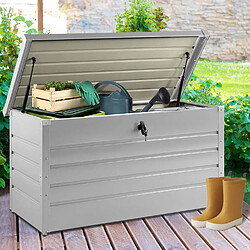 Idmarket MARKET Coffre Rangement Métal 350L - Gris clair