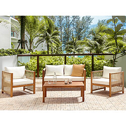 Beliani Set lounge pour jardin ANTRIA acacia beige