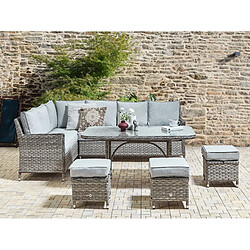 Beliani Set lounge LACONA - Gris clair