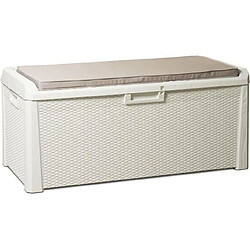 Toomax Banc coffre de jardin SANTORINI PLUS - Résine - Capacité 550L - Blanc