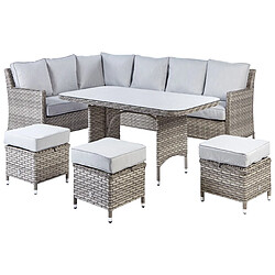 Beliani Set lounge LACONA - Gris clair