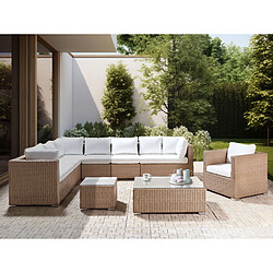 Beliani Set lounge pour jardin XXL - Beige sable