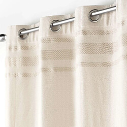 Douceur D'Interieur Rideau à œillets ALTHA - Coton jacquard et top fils métallisés - 140 x 240 cm - Ecru