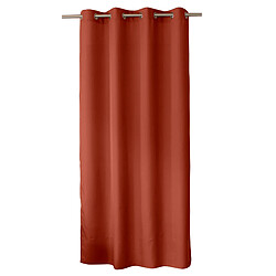 Avis Toilinux Lot de 2 Rideaux en toile unie Basic à 8 œillets - 140 x 240 cm - Orange terre cuite