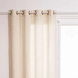 Atmosphera Rideau en gaze de coton - 130 x 260 cm - Ivoire