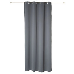 Toilinux Lot de 2 Rideaux de salon occultants 8 œillets - 140 x 260 cm - Gris