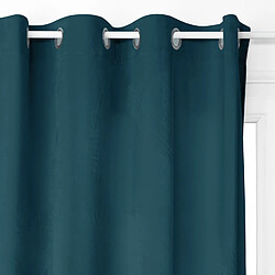 Acheter Toilinux Lot de 2 Rideaux occultants en polyester effet velours - Bleu canard - 140 x 260 cm
