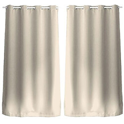 Toilinux Lot de 2 Rideaux unis occultants avec œillets - 140 x 240 cm - Ivoire