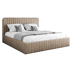 Bestmobilier lit coffre avec sommier - Marron