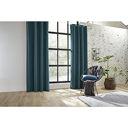Toilinux Lot de 2 Rideaux occultants Louisa - 140 x 260 cm - Bleu canard